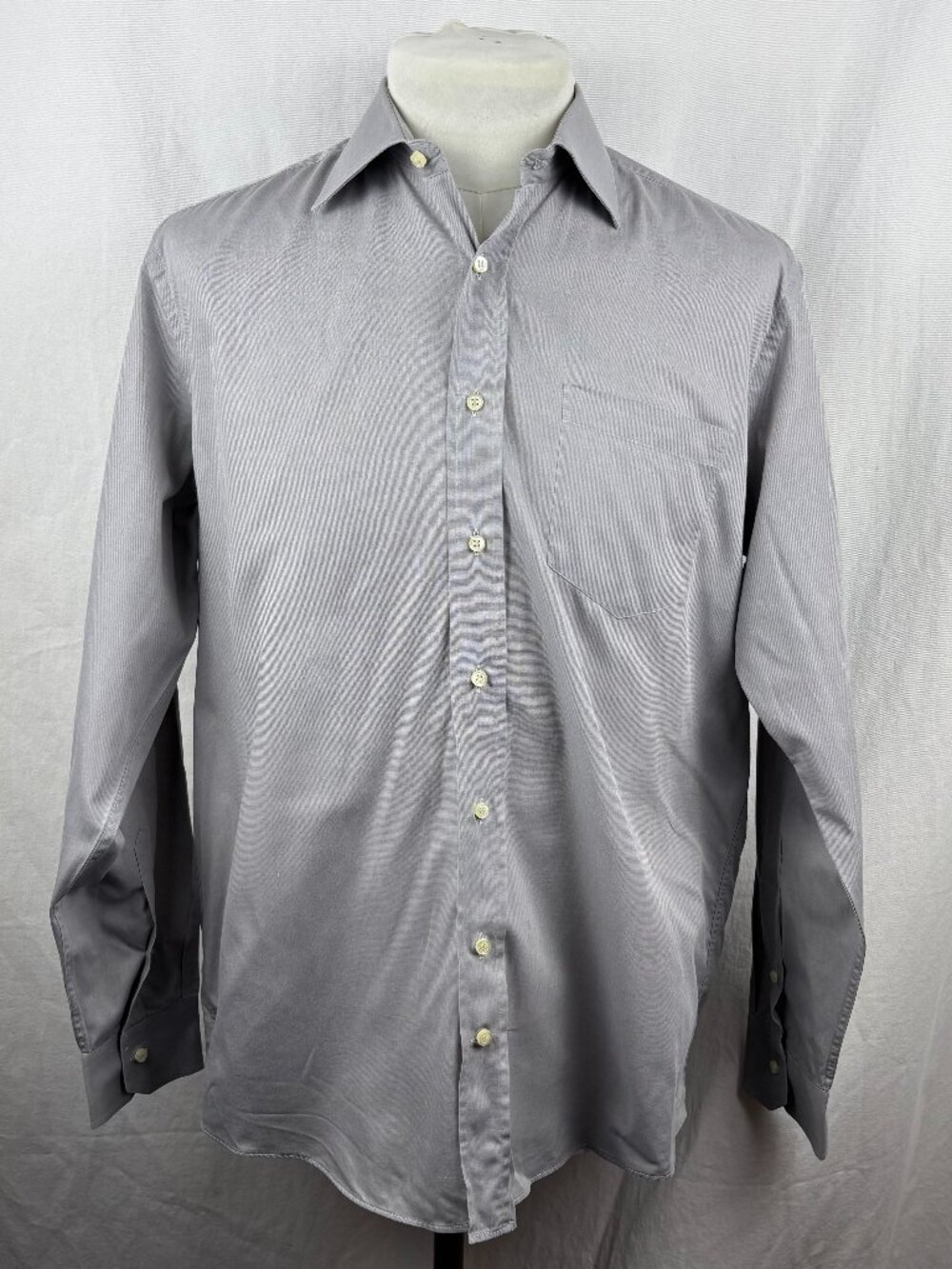 Tombolini Gray Cotton Dress Shirt Made in Italy Size 41 16 Large Luxury Mens
